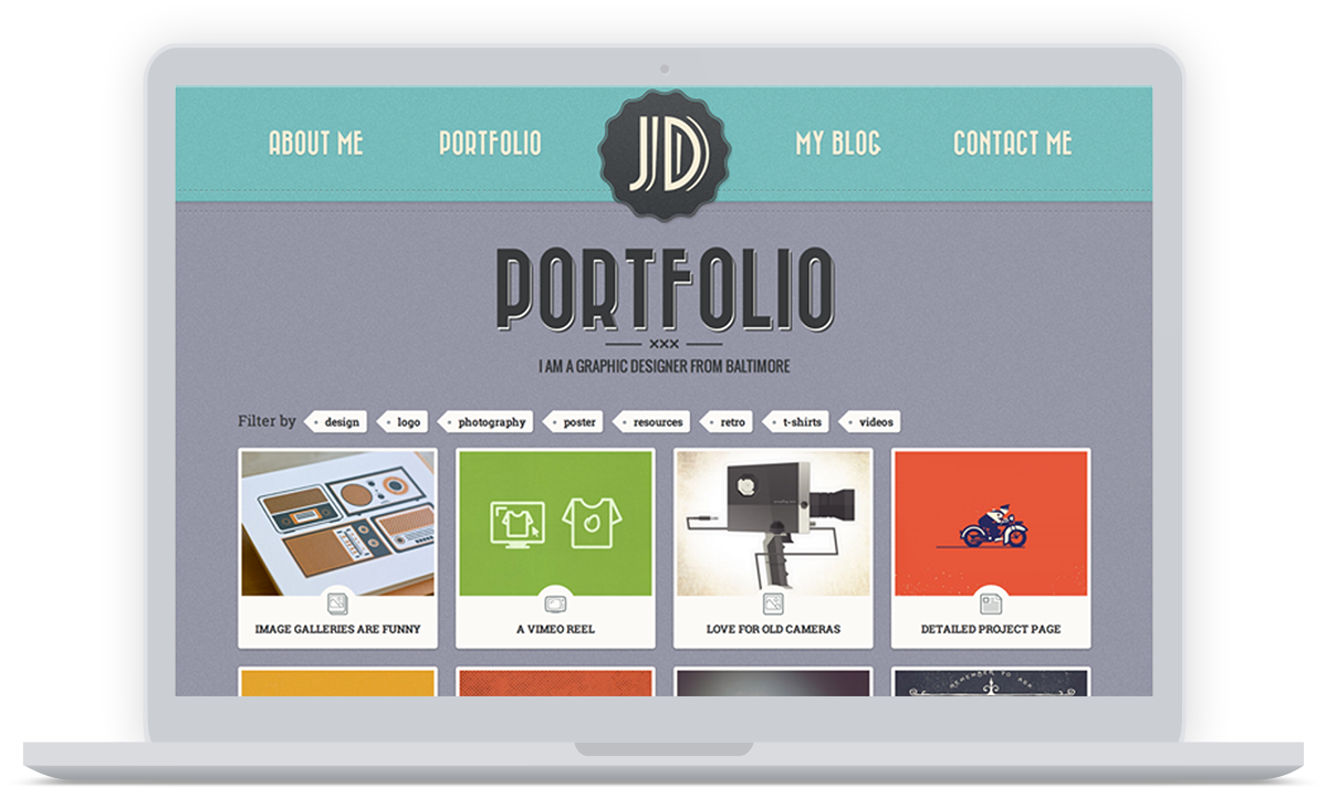 Retro Portfolio - Mockup Screenshot